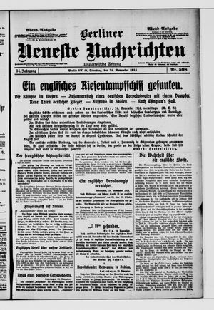 Berliner Neueste Nachrichten vom 24.11.1914