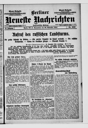 Berliner Neueste Nachrichten vom 28.11.1914