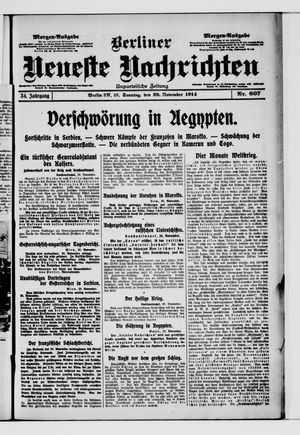 Berliner Neueste Nachrichten vom 29.11.1914