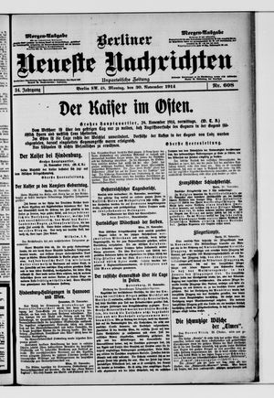 Berliner Neueste Nachrichten vom 30.11.1914