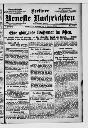 Berliner Neueste Nachrichten vom 02.12.1914