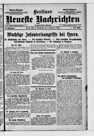 Berliner Neueste Nachrichten vom 02.12.1914