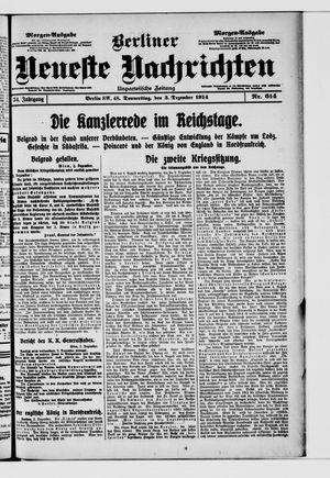 Berliner Neueste Nachrichten vom 03.12.1914