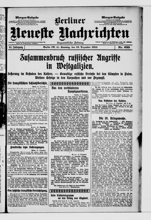 Berliner Neueste Nachrichten vom 13.12.1914