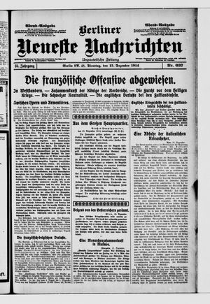 Berliner Neueste Nachrichten vom 15.12.1914
