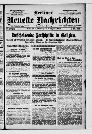 Berliner Neueste Nachrichten vom 16.12.1914
