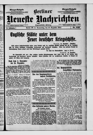 Berliner Neueste Nachrichten vom 17.12.1914