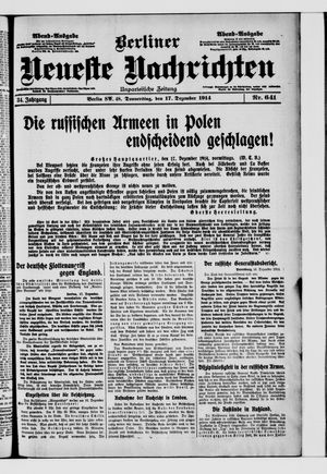 Berliner Neueste Nachrichten vom 17.12.1914