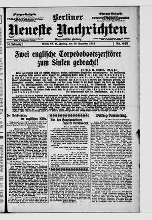 Berliner Neueste Nachrichten vom 18.12.1914
