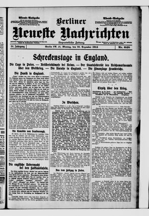 Berliner Neueste Nachrichten vom 21.12.1914