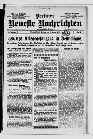 Berliner neueste Nachrichten on Jan 1, 1915
