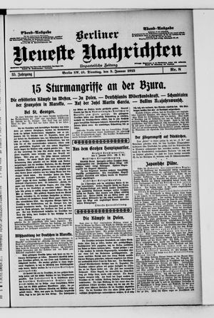 Berliner neueste Nachrichten on Jan 5, 1915