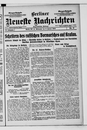Berliner neueste Nachrichten vom 06.01.1915
