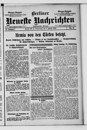 Berliner neueste Nachrichten vom 07.01.1915
