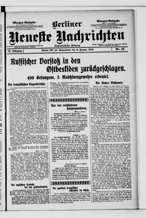 Berliner Neueste Nachrichten vom 09.01.1915