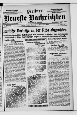 Berliner neueste Nachrichten vom 13.01.1915