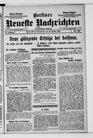Berliner Neueste Nachrichten vom 14.01.1915