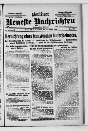 Berliner neueste Nachrichten vom 16.01.1915