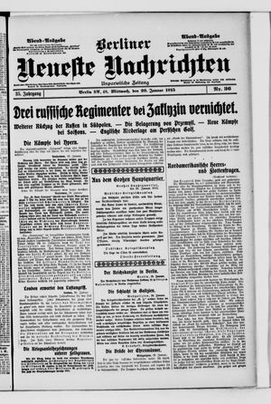 Berliner Neueste Nachrichten on Jan 20, 1915