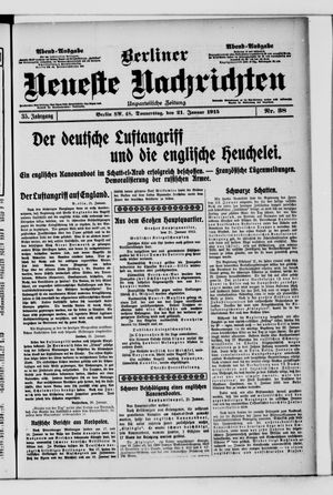Berliner neueste Nachrichten on Jan 21, 1915