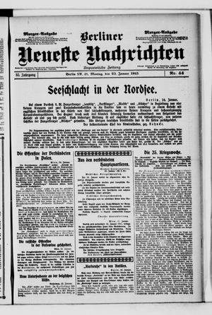 Berliner neueste Nachrichten vom 25.01.1915