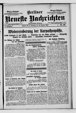 Berliner Neueste Nachrichten vom 31.01.1915