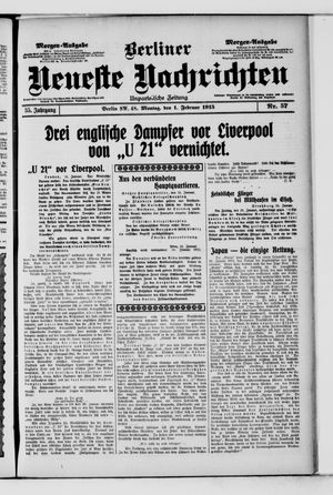 Berliner Neueste Nachrichten on Feb 1, 1915