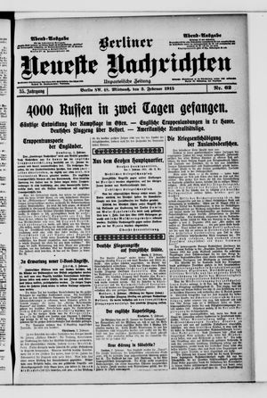 Berliner Neueste Nachrichten on Feb 3, 1915