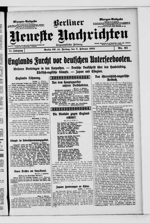 Berliner neueste Nachrichten on Feb 5, 1915