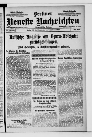 Berliner neueste Nachrichten vom 06.02.1915