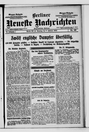 Berliner neueste Nachrichten vom 07.02.1915
