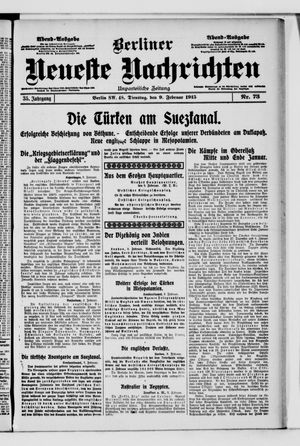 Berliner neueste Nachrichten vom 09.02.1915
