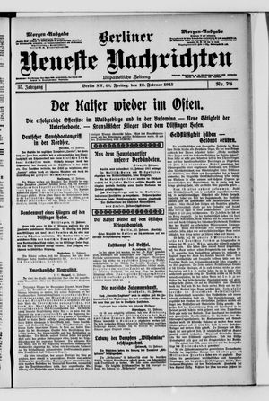 Berliner neueste Nachrichten vom 12.02.1915