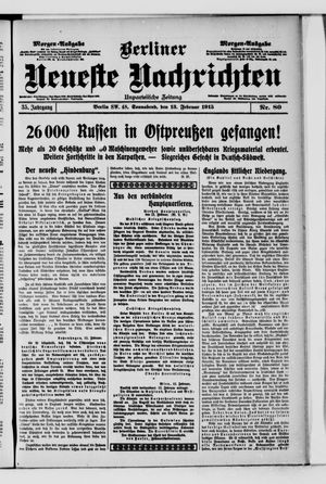 Berliner Neueste Nachrichten on Feb 13, 1915