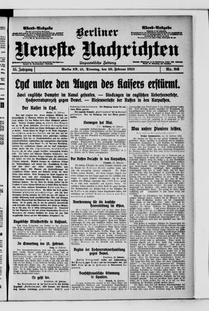 Berliner Neueste Nachrichten on Feb 16, 1915