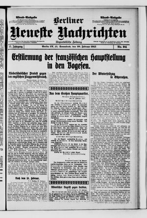 Berliner neueste Nachrichten vom 20.02.1915