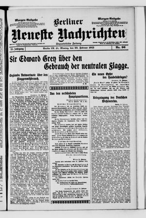 Berliner neueste Nachrichten vom 22.02.1915