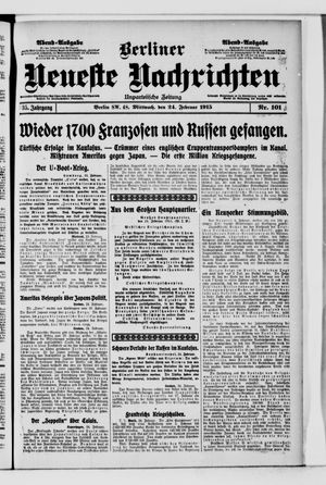 Berliner neueste Nachrichten on Feb 24, 1915