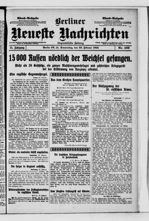 Berliner neueste Nachrichten on Feb 25, 1915