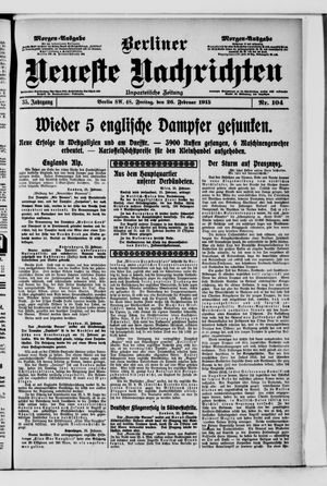 Berliner neueste Nachrichten vom 26.02.1915