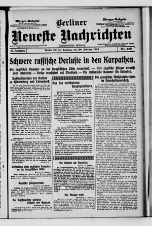 Berliner Neueste Nachrichten on Feb 28, 1915