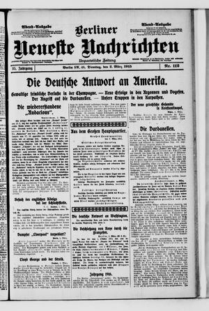 Berliner neueste Nachrichten on Mar 2, 1915