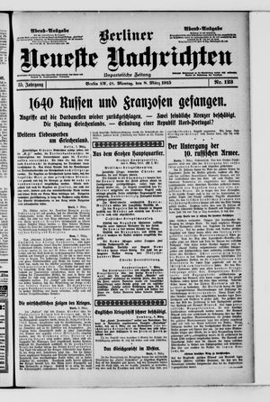 Berliner neueste Nachrichten on Mar 8, 1915