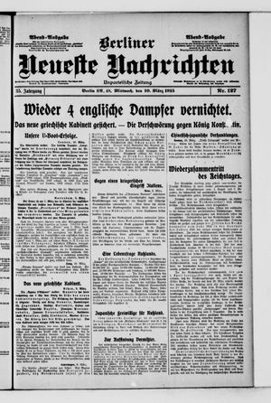 Berliner neueste Nachrichten vom 10.03.1915