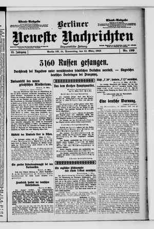 Berliner Neueste Nachrichten vom 11.03.1915