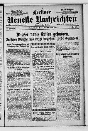 Berliner neueste Nachrichten on Mar 12, 1915