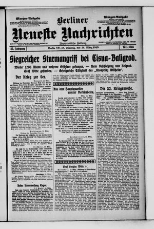 Berliner neueste Nachrichten on Mar 14, 1915