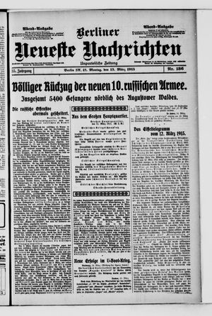 Berliner neueste Nachrichten vom 15.03.1915