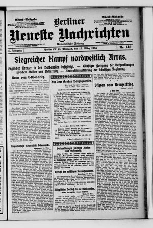 Berliner neueste Nachrichten vom 17.03.1915