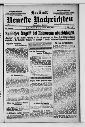 Berliner neueste Nachrichten vom 21.03.1915